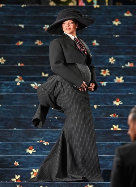 Barbadian singer and actress Rihanna arrives for the 2025 Met Gala at the Metropolitan Museum of Art on May 5, 2025, in New York.