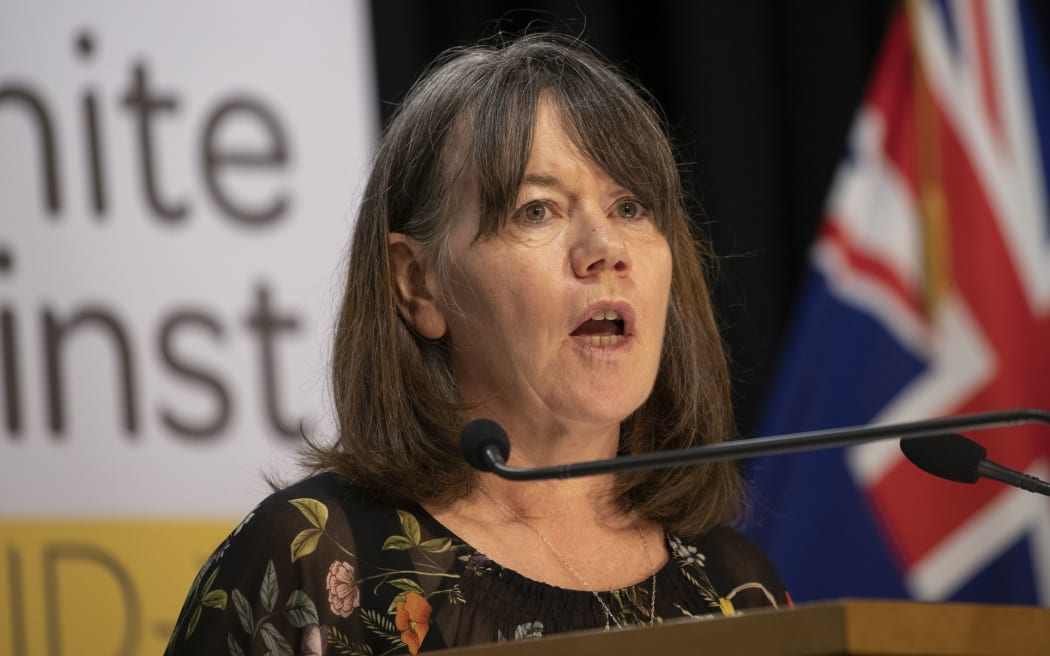 Director of Public Health Dr Caroline McElnay at the announcement of New Zealand's second death from Covid-19.
