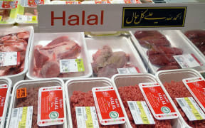 A picture taken on March 15, 2012 in the French northern city of Hazebrouck, shows the Halal meat produce section of a Carrefour supermarket.