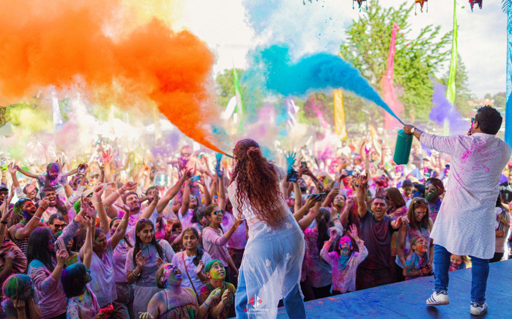 Thousands attended Holi Colour Splash in Tauranga’s Memorial Park.