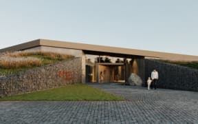 An artist's rendering of the Ōpuke Thermal Pools.
