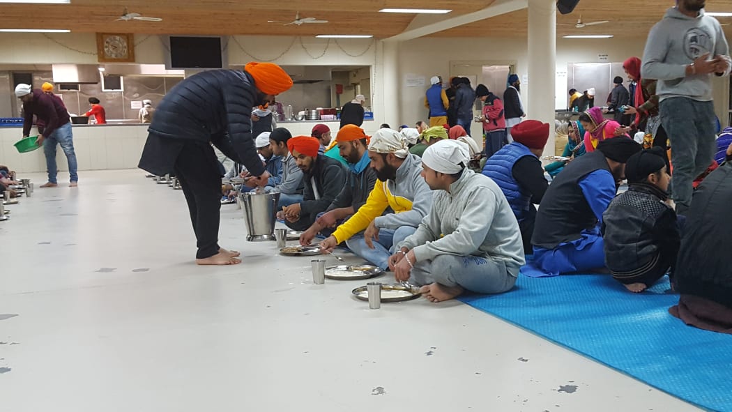 Nanaksar Sikh temple in Manurewa. About 300 Indian foreign students eat here every day.