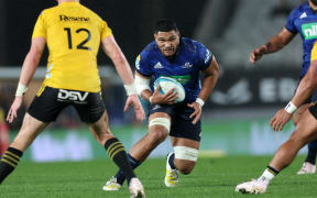 Cameron Suafoa in action for the Blues against the Hurricanes.