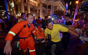 Emergency workers at Bangkok explosion