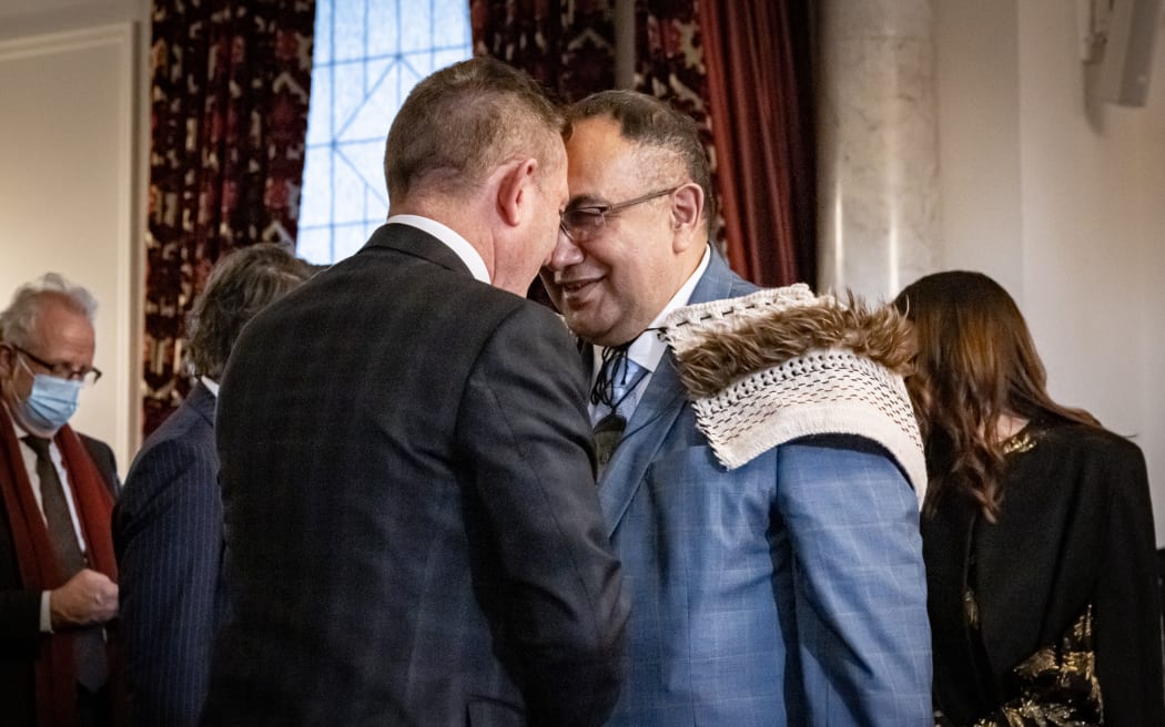 The newly elected Speaker Adrian Rurawhe attends Government House for confirmation from the Governor General