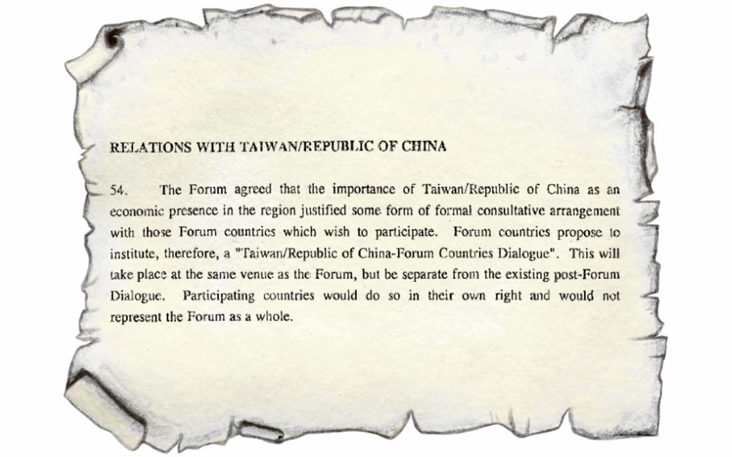 1992 PIF Leaders Communique (extract) on Taiwan relations.