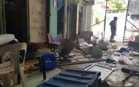 The detention centre after police moved in.