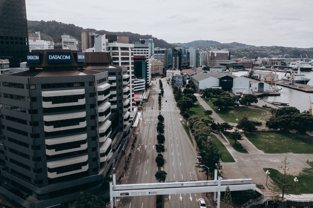 Drone footage in central Wellington during alert level 4.