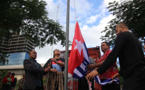 The PCC hosted Civil Society partners alongside the ULMWP President Benny Wenda at a prayer vigil where the Morning Star flag was raised in Suva, ahead of the MSG Leaders’ Summit in Vanuatu. 12 July 2023.