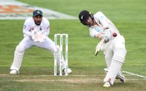 Kane Williamson batting against Bangladesh.