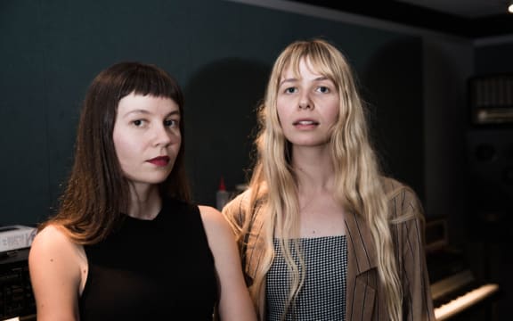 Purple Pilgrims. Sisters Clementine Adams (left) and Valentine Adams (right).