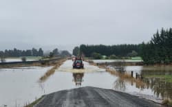 Flooding across Gladstone Road South in Dunedin.