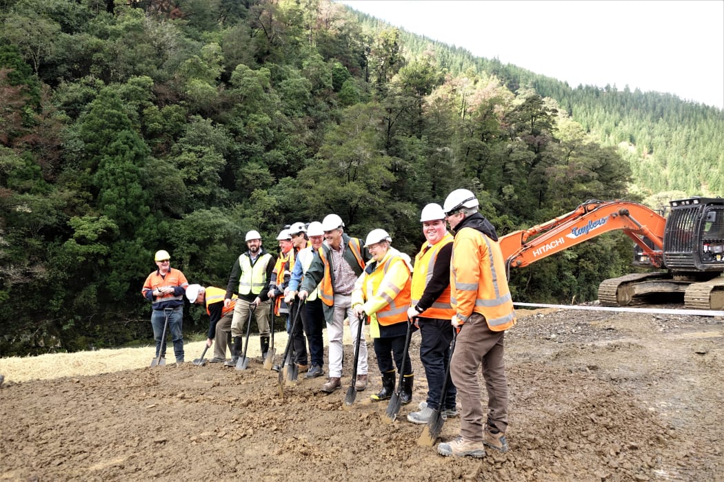 Turning the soil on Waimea Dam.