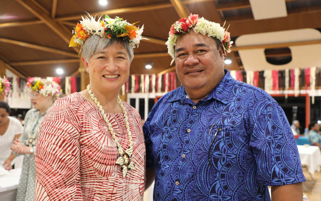 Australia's Foreign Minister, Penny Wong, and Tuvalu's Foreign Minister, Paulson Panapa.