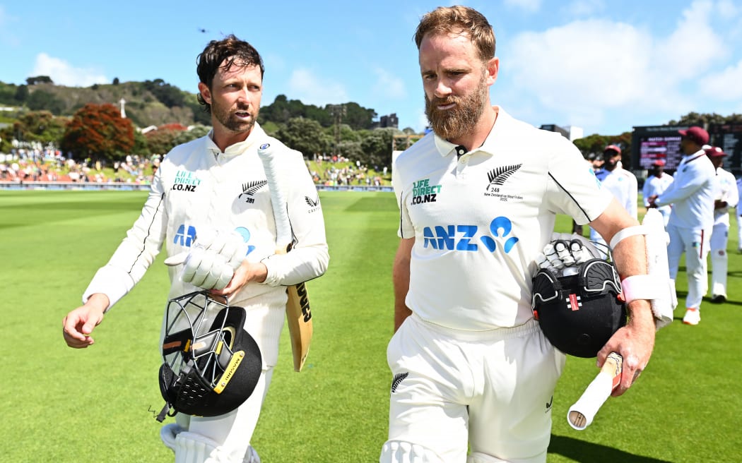 New Zealand batters Devon Conway and Kane Williamson, New Zealand Blackcaps v West Indies, 2nd Test, Basin Reserve, Wellington. Friday 12 December, 2025
© Mandatory credit: Kerry Marshall / www.photosport.nz