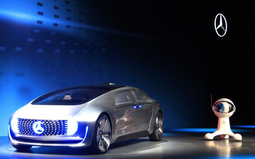 The Mercedes Benz F 015, an electric and autonomous concept car, unveiled in 2015.
