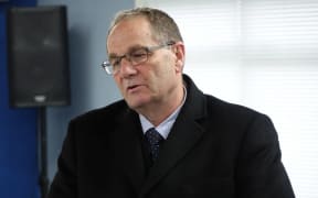 Courts minister Chester Borrows at the opening of Oamaru's temporary courthouse.