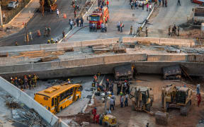 The unfinished overpass was supposed to be ready for the World Cup.