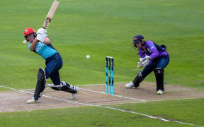 Izzy Sharp batting for Team South in the 2024 North v South Women's cricket series in Napier.
