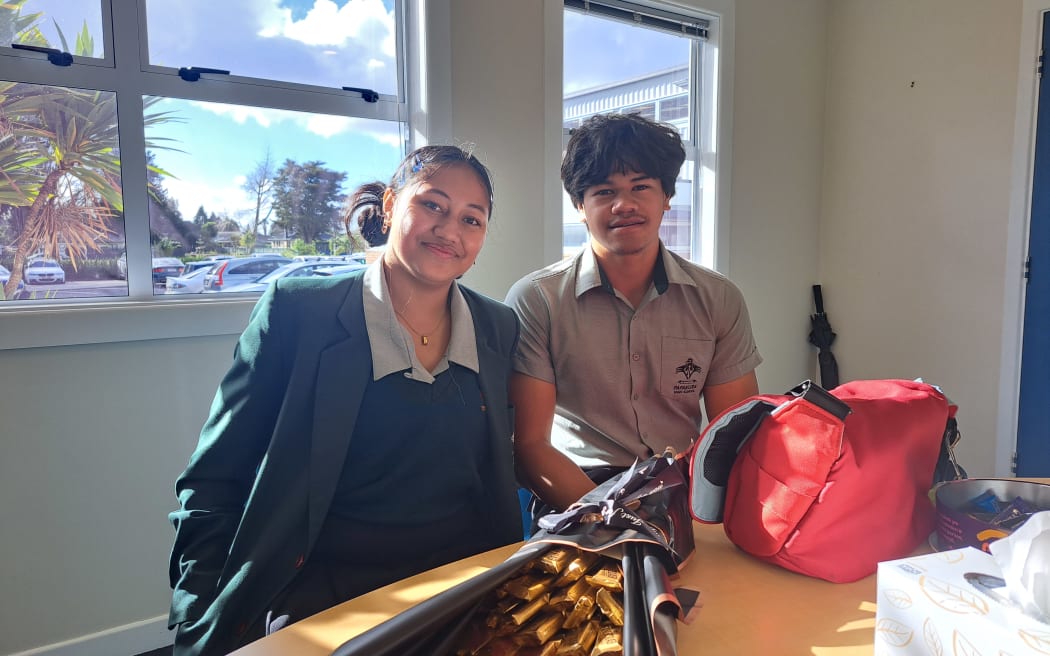 Papakura High students Mele Sateki, left, and Toru Cribb,
