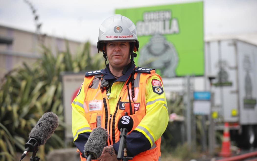 Fire and Emergency Assistant Commander Mike Manning speaks about the Onehunga timber fire on 8 February, 2024.