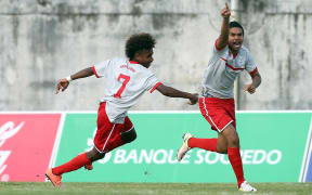 Paul Gope-Fenepej scored twice for New Caledonia.