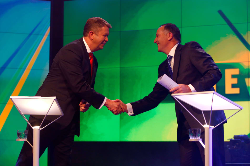 David Cunliffe, left, and John Key.