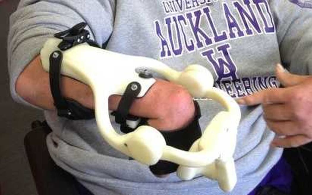The wrist robot undergoing clinical testing at the University of Auckland.