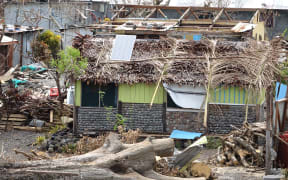 Destruction at Dillions Bay. The cell phone tower for the are had been destroyed and the villagers had not had any word from the outside world for a whole week after the storm.
