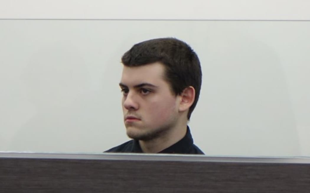 Alexander Merritt during closing statements at his murder trial.