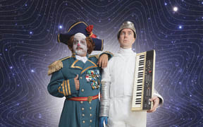 Barnie Duncan and Alistair Deverick in their comedy stage show for kids, Moon.
