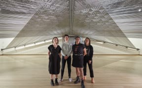Mataaho Collective underneath Takapau 2022. Commissioned 2022 by Te Papa Tongarewa