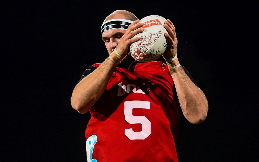 Hamish Dalzell of the Crusaders warms up during the Rugby match, Crusaders V French Barbarians , AMI Stadium, Christchurch, New Zealand, 15th June 2018.Copyright photo: John Davidson / www.photosport.nz