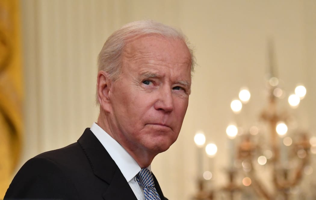 US President Joe Biden delivers remarks on the Covid-19 response and the vaccination in the East Room at the White House in Washington, DC on 17 May 2021.