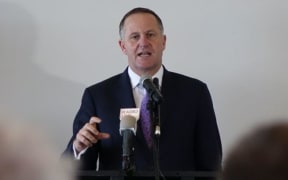 John Key talking to the Otago Chamber of Commerce at Forsyth Barr stadium in Dunedin.