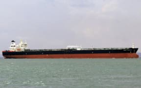 A photo of the crude oil tanker Min Hang (sailing under a different name) taken in 2023