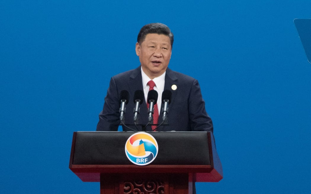 Chinese President Xi Jinping speaking at the One Belt, One Road international forum.