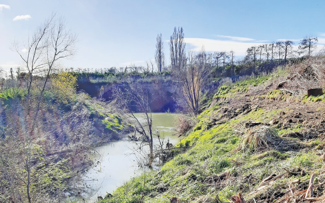 A view along Te Arai river in 2019, when contractors cleared trees from its banks. The council's management of the river system has come under fire from a concerned resident who linked it to orchards flooded in March following severe weather.