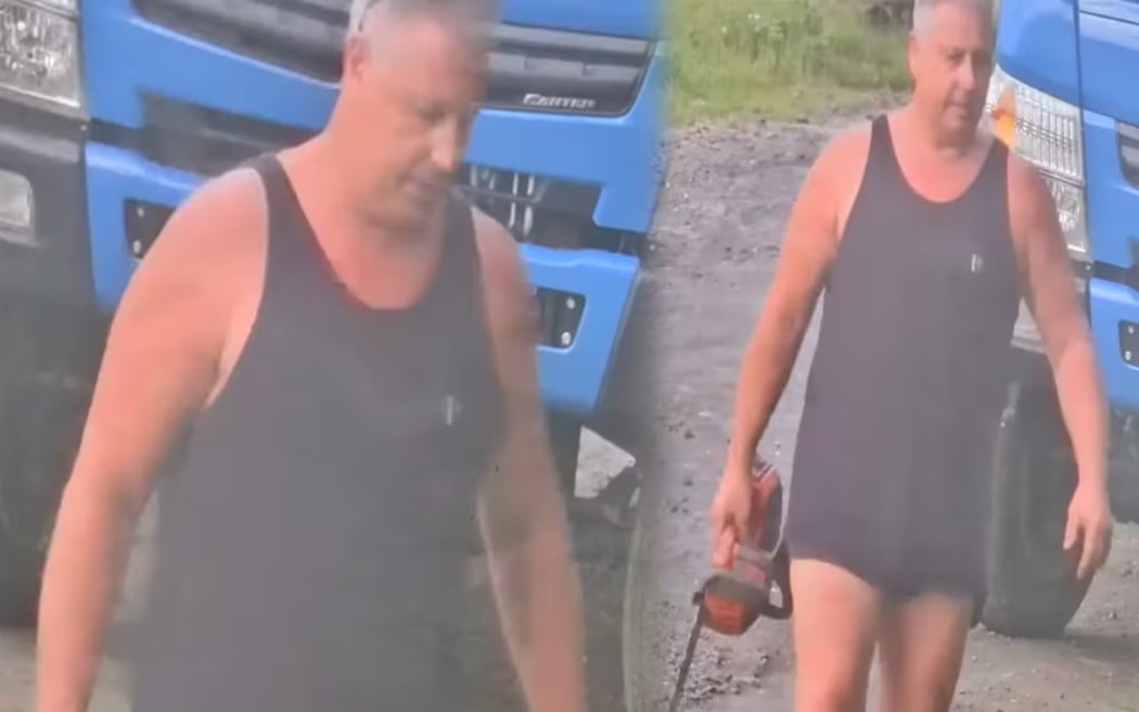 Stuart Biggs denied a charge of wilfully damaging vegetation in Wakefield after he was caught on a forestry company security camera with a chainsaw near a locked gate.