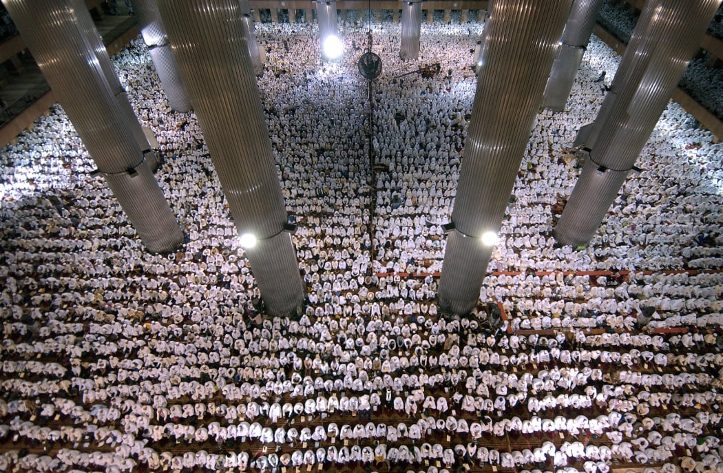 Thousands of Indonesian Muslims had assembled a mass pray for tsunami-hit Aceh province at Istiqlal Mosque in Jakarta, 06 January 2005.