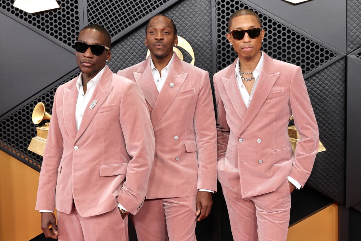 Malice, Pusha T and Pharrell Williams attends the 68th GRAMMY Awards at Crypto.com Arena on 1 February, 2026 in Los Angeles, California.