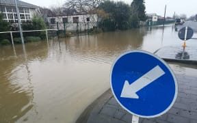 Flooding in Leeston in Selwyn District, Canterbury, on Monday 14 August 2017