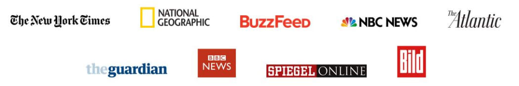 logos of the big names in media signed up to Facebook's 'Instant Articles' service.