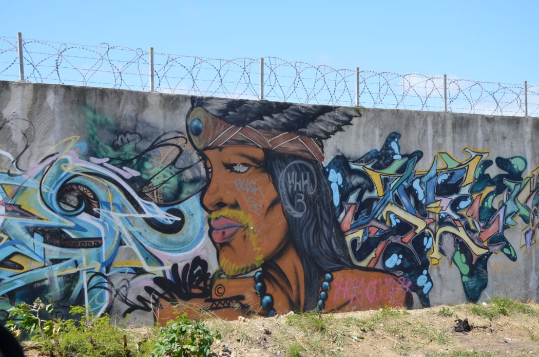 New Caledonia prison wall
