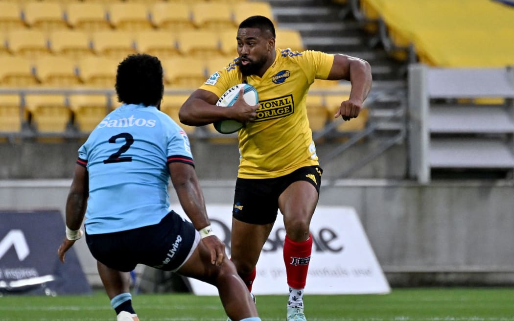 Julian Savea of the Hurricanes run with the ball during the Super Rugby Pacific - Hurricanes v Waratahs at Sky Stadium, New Zealand on Friday 17  March 2023.
Copyright photo: Masanori Udagawa /  www.photosport.nz