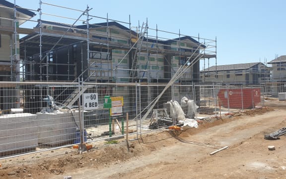 Kiwibuild homes under construction in Marfell, Taranaki.