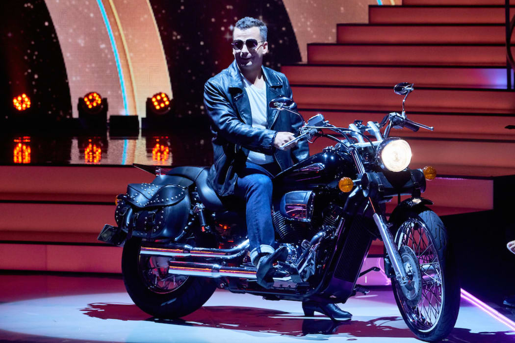 A person on a motorbike