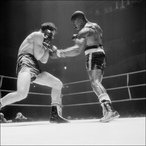 Carter in the ring against Fabio Bettini of Italy in 1965.
