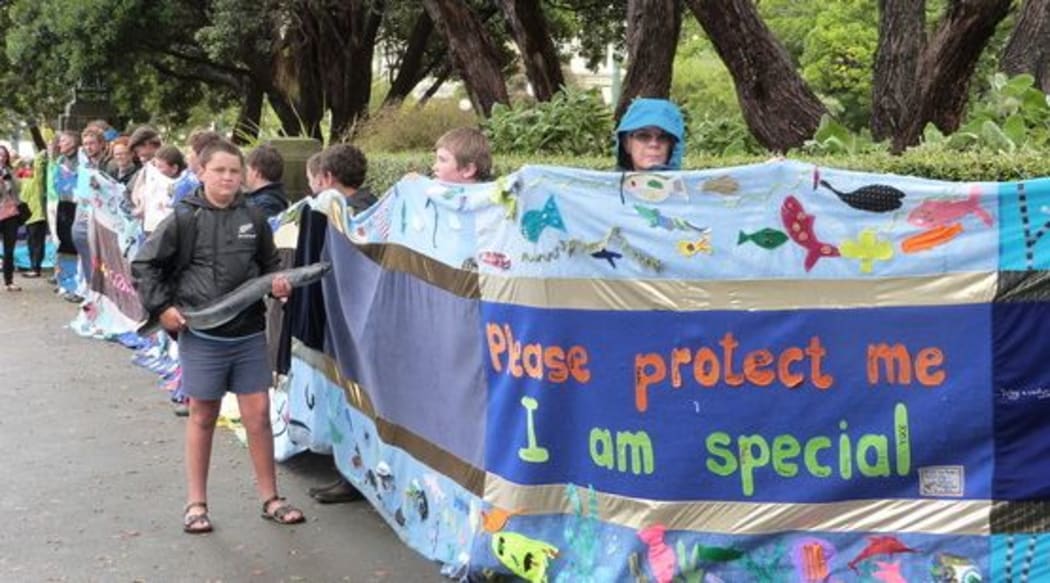 Children have marched on Parliament seeking protection for the native eel.