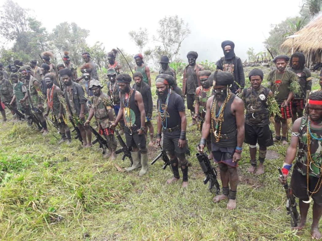 West Papua Liberation Army unit, led by Egianus Kogoya. Derakma, Nduga regency, Papua. March 2019